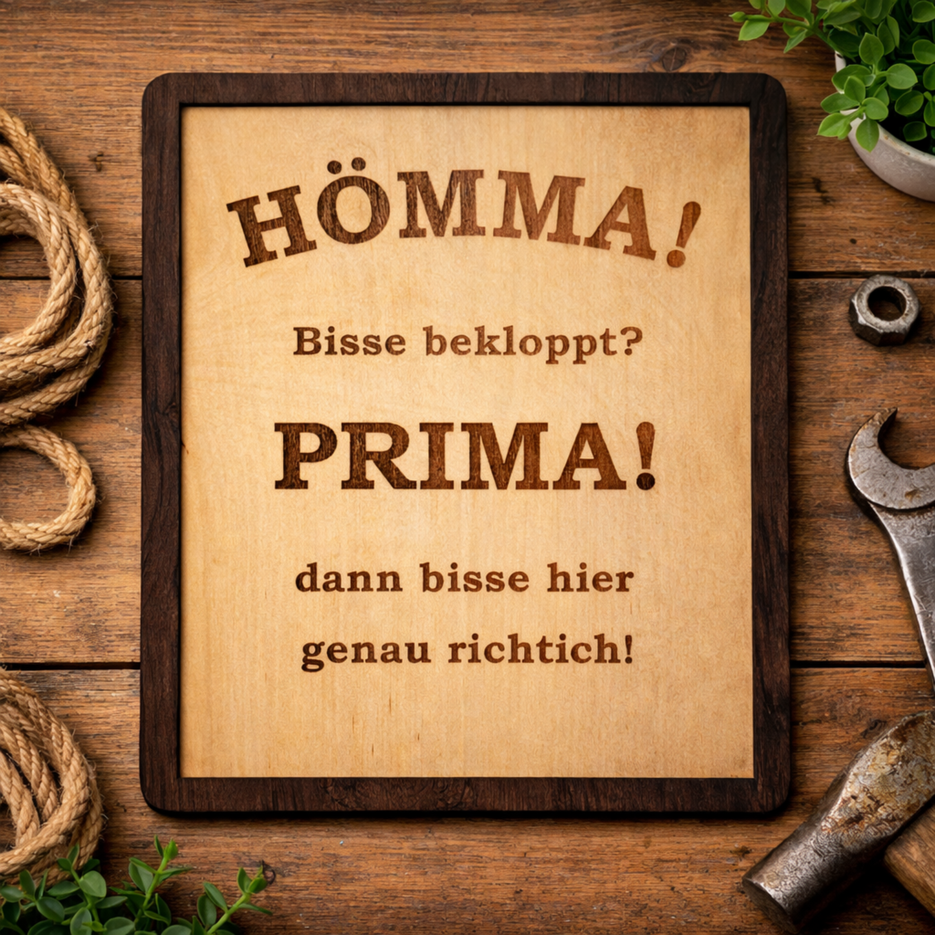 Ruhrpott Wandbild Holz – Bergbau Deko – Geschenk für Kumpel – Malocher Spruch