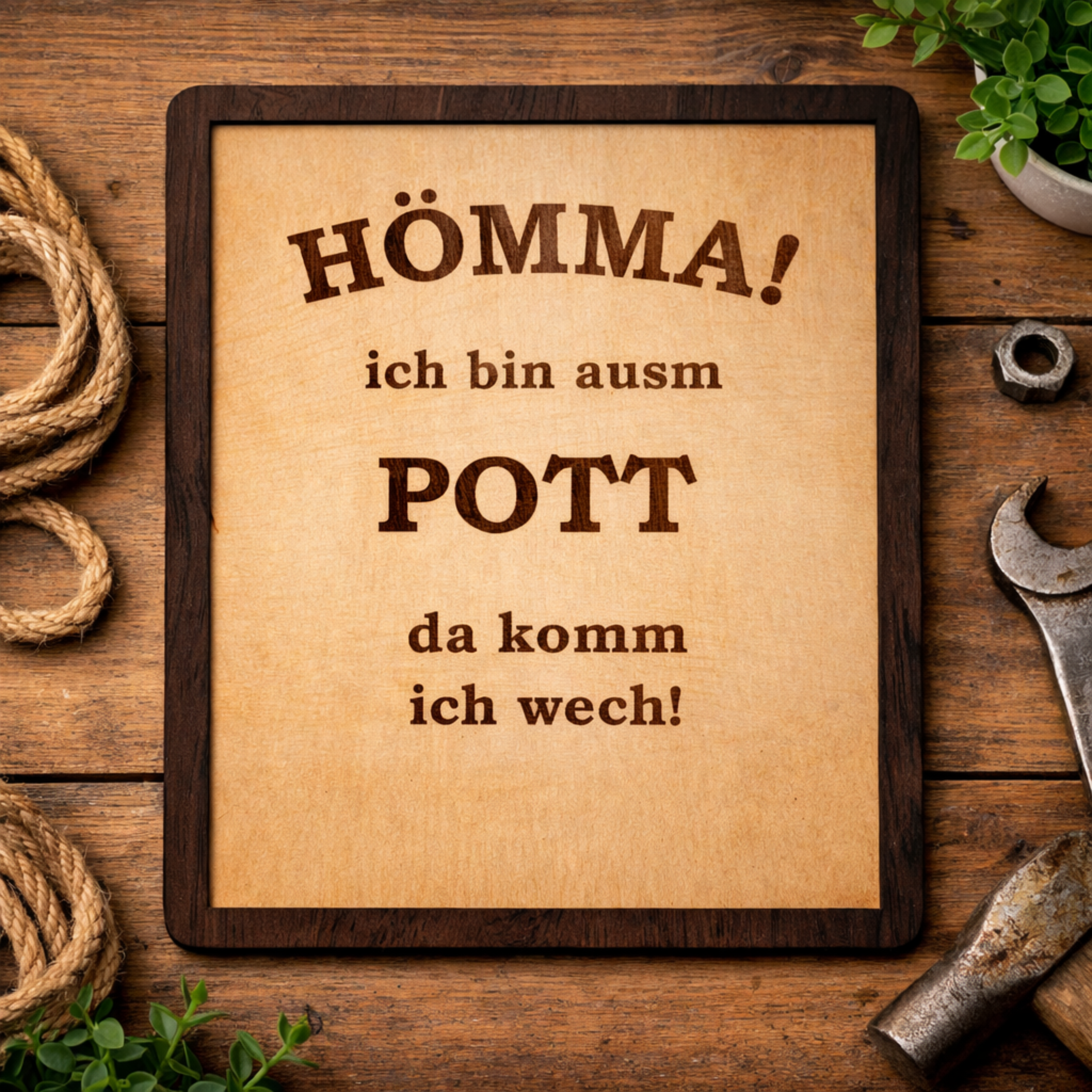 Ruhrpott Wandbild Holz – Bergbau Deko – Geschenk für Kumpel – Malocher Spruch