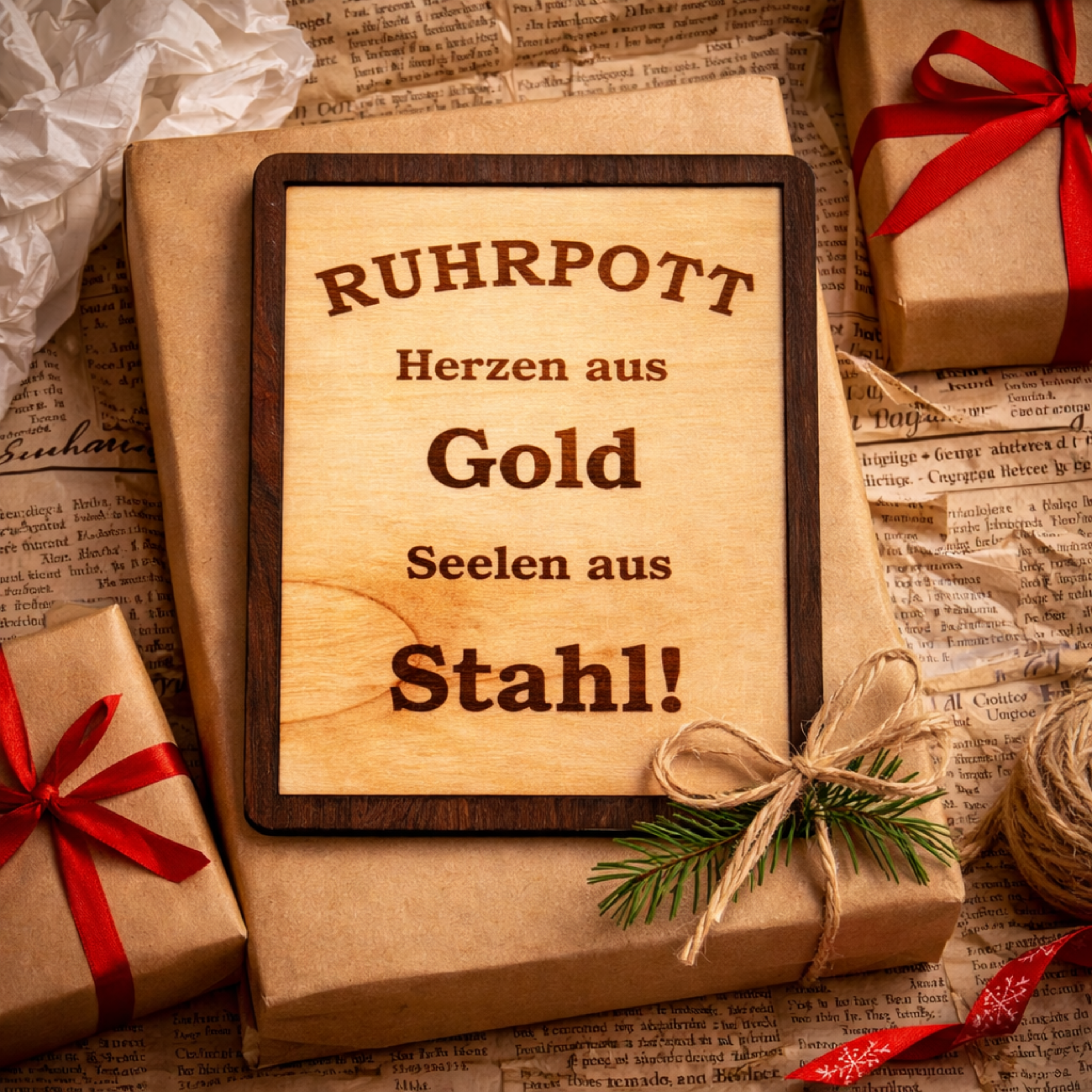 Ruhrpott Wandbild Holz – Bergbau Deko – Geschenk für Kumpel – Malocher Spruch